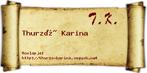 Thurzó Karina névjegykártya